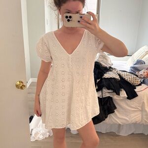 Urban Outfitters White Eyelet Mini Dress